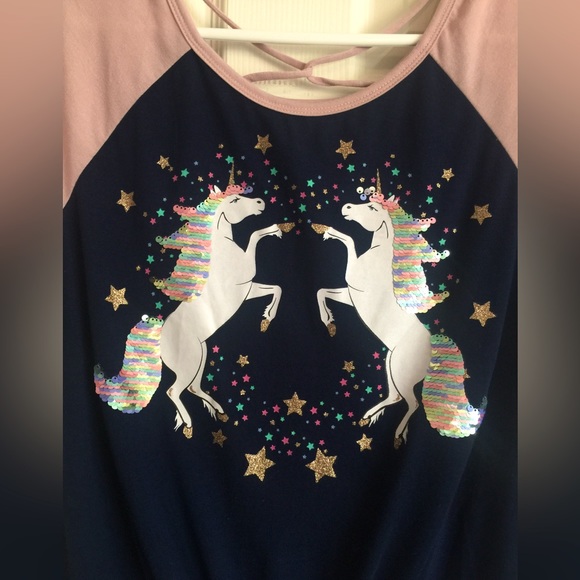 NWOT Knit Works Tshirt Unicorn Sequin NAVY 3XL PLUS *Runs Small = 18 Plus - Picture 3 of 5
